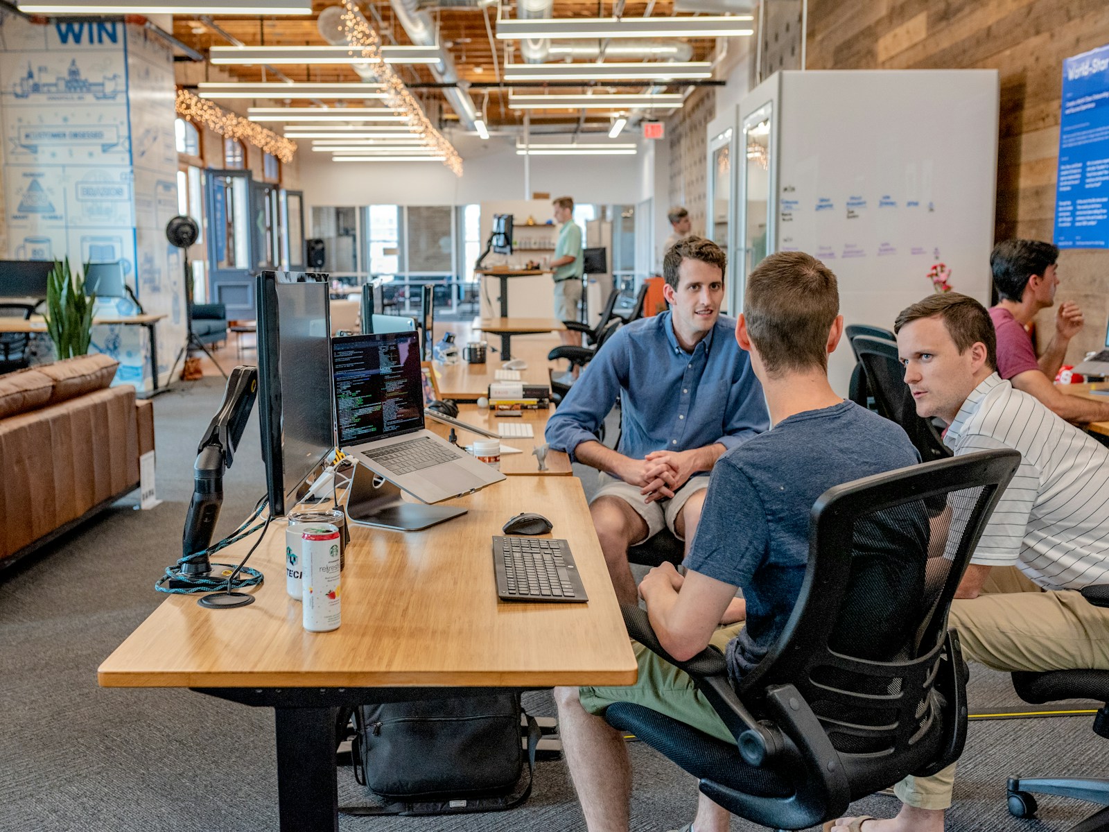 Business team reviewing financial operations